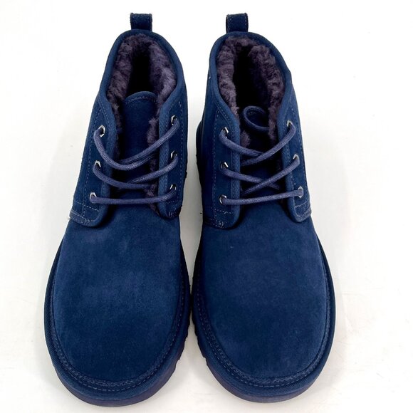 UGG Neumel Chukka Boots Size 12 Navy Suede Wool Lining Lace  display picture 3